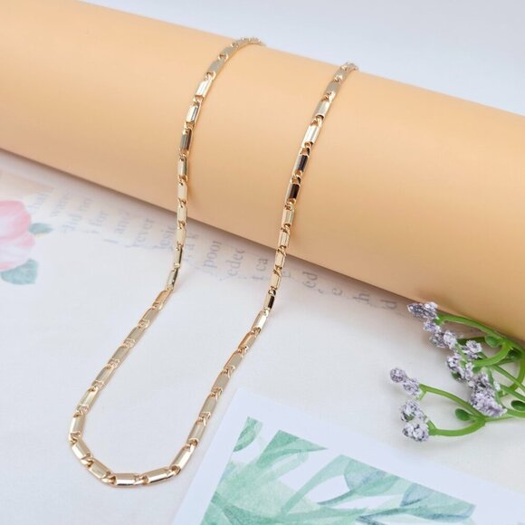 Rose Gold Plated Link Chain Necklace in Elegant Glossy Finish - 45cm, XPNL0043 - Picture 4 of 12